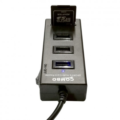 2 in 1 USB Card Reader 2.0 + USB 2.0 3 Port Hub - SD / TF Card Reader 2 in 1 USB Card Reader 2.0 + USB 2.0 3 Port Hub - SD / TF Card Reader